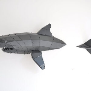 3D Metal Geometric shark Large Statue