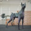 3D Metal Geometric doberman xxl Statue
