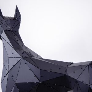 3D Metal Geometric Doberman XL Statue
